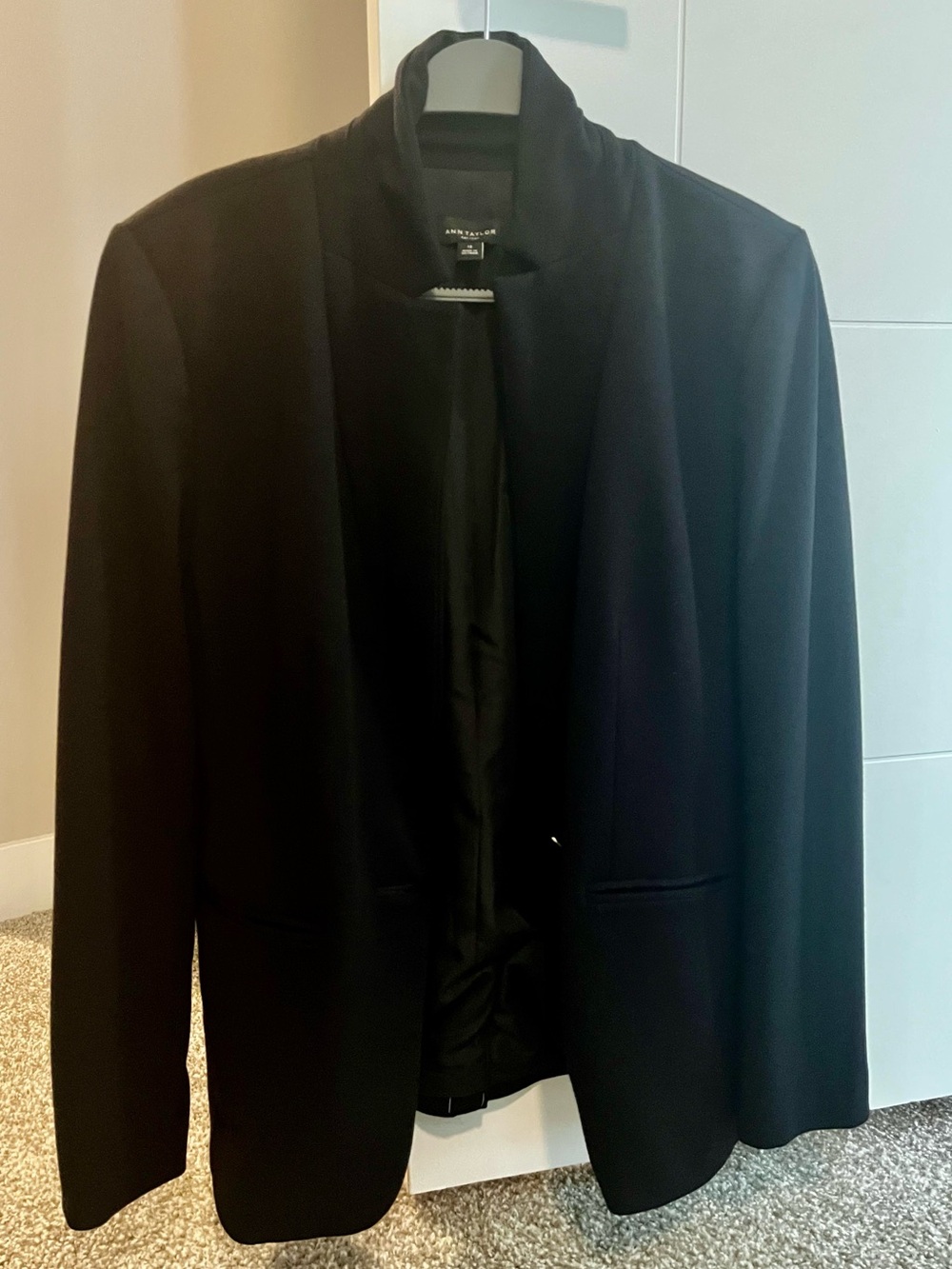 Ann Taylor Factory Black Women's Open-Front Blazer